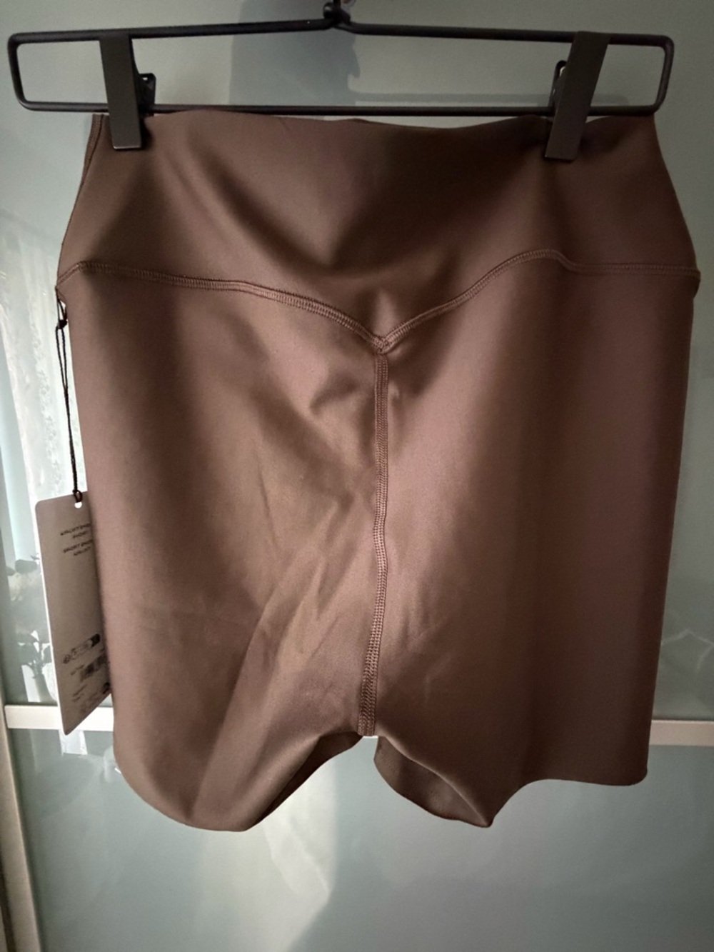 ALO Yoga High-Rise Bike Shorts in Brown - Picture 3 of 5